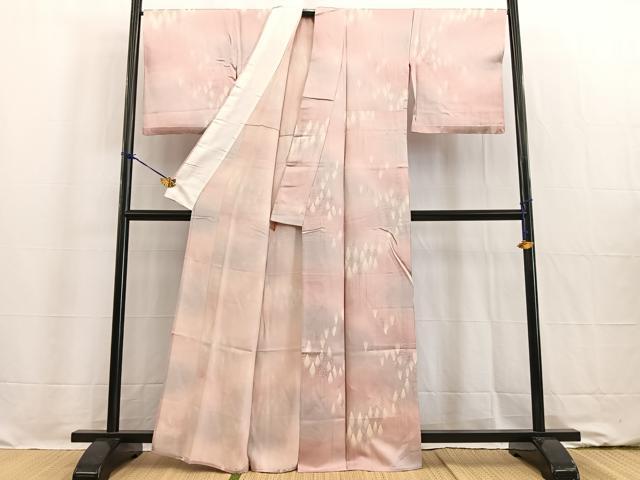平和屋着物▽上質な小紋　単衣　樹林文　暈し染め　正絹　逸品　BAAW2190yc