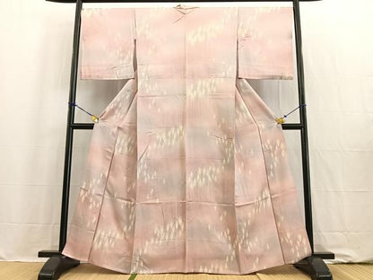 平和屋着物▽上質な小紋　単衣　樹林文　暈し染め　正絹　逸品　BAAW2190yc