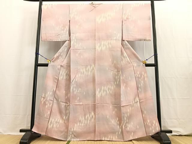 平和屋着物▽上質な小紋　単衣　樹林文　暈し染め　正絹　逸品　BAAW2190yc