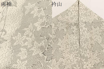 平和屋着物▽本塩沢 単衣 110亀甲 草花文 正絹 逸品 BAAW2195yc