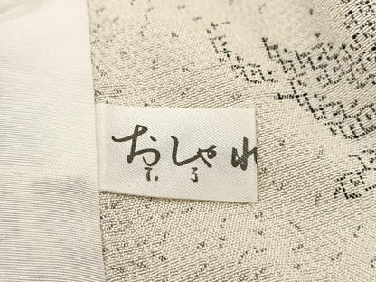 平和屋着物▽本塩沢 単衣 110亀甲 草花文 正絹 逸品 BAAW2195yc