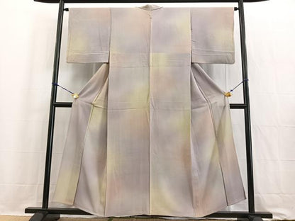 平和屋着物▽染色作家　斉藤三才　小紋　単衣　霞文　暈し染め　正絹　逸品　BAAW2197yc