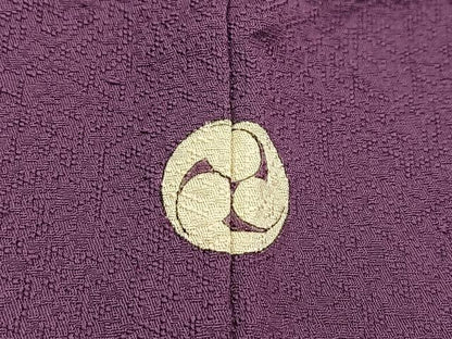 平和屋着物▽上質な色無地 単衣 紋意匠 古代紫色 正絹 逸品 BAAW2199yc