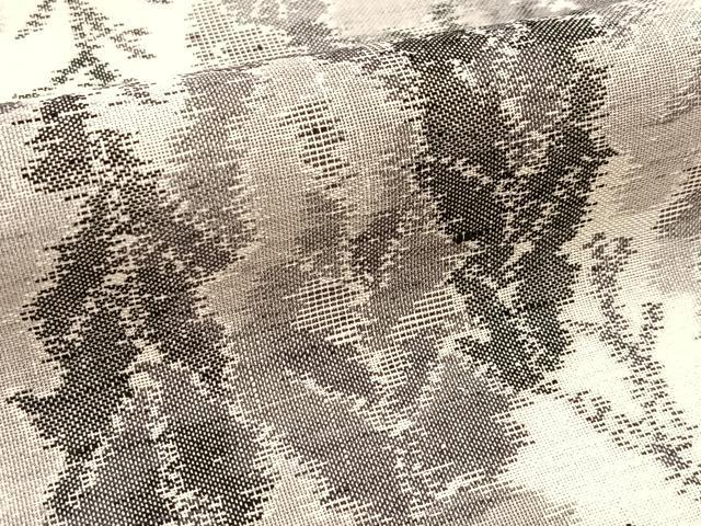 平和屋着物▽上質な紬 単衣 樹林文 正絹 逸品 BAAW2202yc