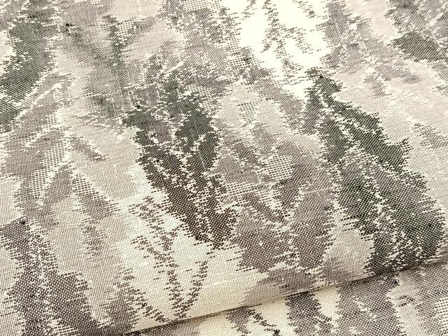 平和屋着物▽上質な紬 単衣 樹林文 正絹 逸品 BAAW2202yc