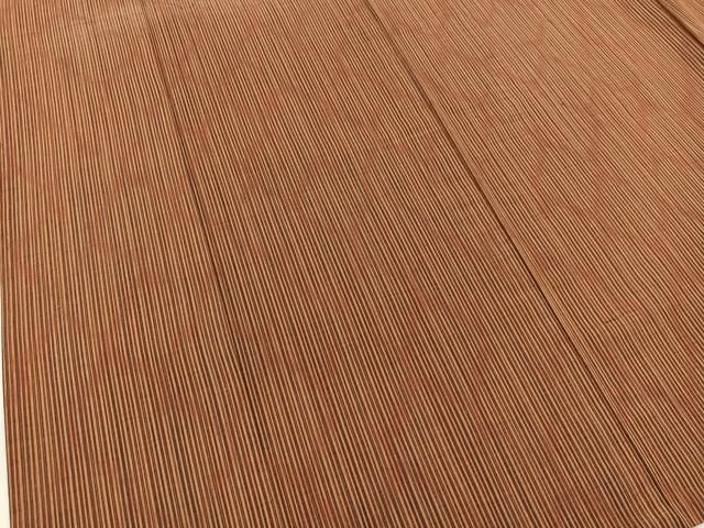 平和屋着物▽上質な紬 単衣 縞 正絹 逸品 BAAW2207yc