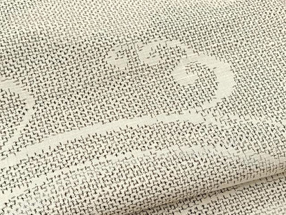 平和屋着物▽上質な紬 単衣 立波文 正絹 逸品 BAAW2208yc