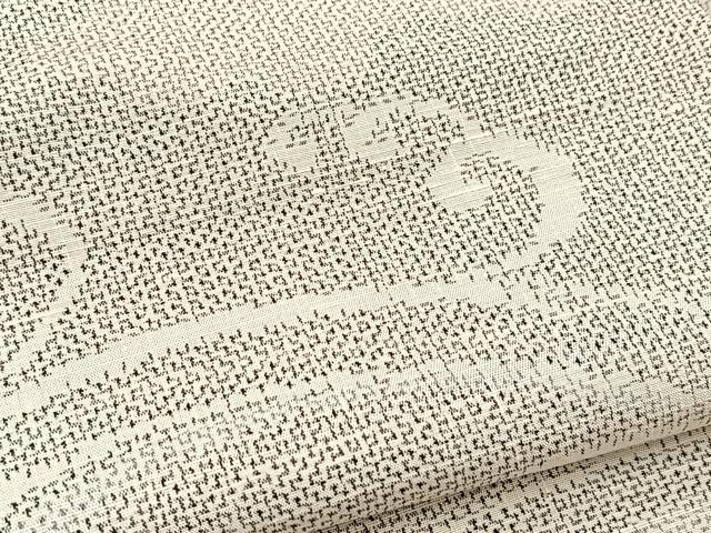 平和屋着物▽上質な紬 単衣 立波文 正絹 逸品 BAAW2208yc