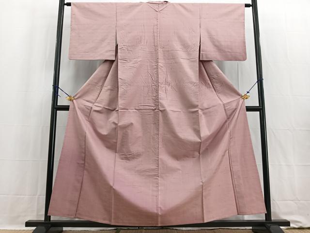 平和屋着物▽訪問着　単衣　紬地　霞文　正絹　逸品　BAAW2213yc