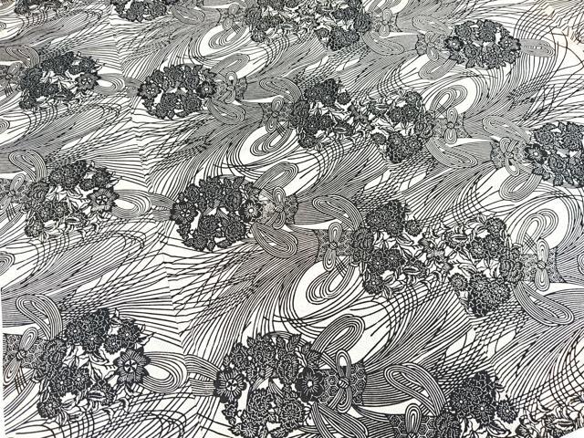 平和屋着物▽上質な小紋 単衣 型染め 飾花文 正絹 逸品 BAAW2214yc