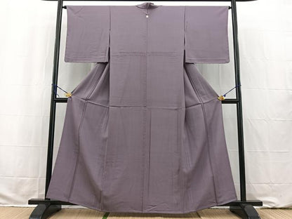 平和屋着物▽上質な色無地 単衣 鳩羽色 正絹 逸品 未使用 BAAW2215yc