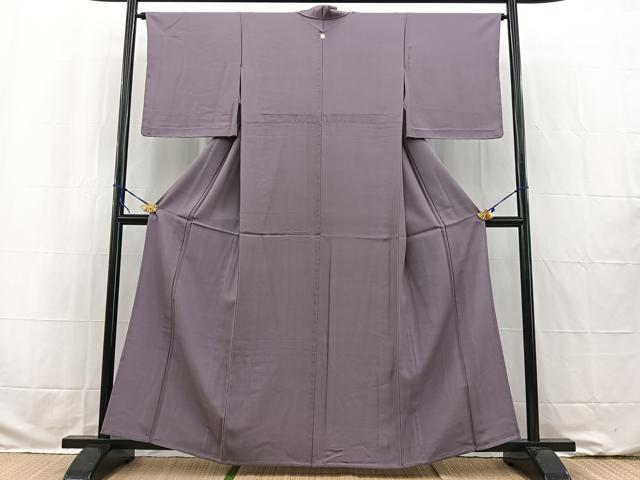 平和屋着物▽上質な色無地 単衣 鳩羽色 正絹 逸品 未使用 BAAW2215yc