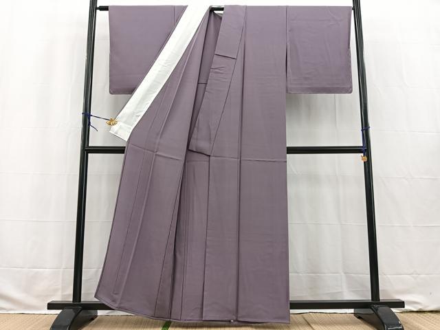 平和屋着物▽上質な色無地 単衣 鳩羽色 正絹 逸品 未使用 BAAW2215yc