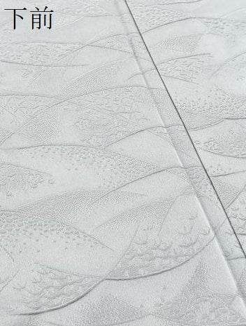 平和屋着物▽上質な色無地 単衣 草花地紋 灰青色 正絹 逸品 未使用 BAAW2217yc