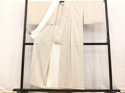 平和屋着物▽本塩沢 やまだ織 単衣 110亀甲 雪の中のきれ 証紙付き 正絹 逸品 BAAW2218yc
