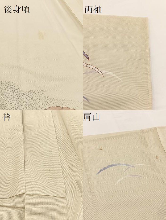 平和屋着物＊夏物 訪問着 絽 雪輪芝草文 鬼しぼ縮緬 正絹 逸品 BAAW2223yc