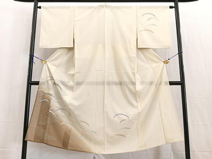 平和屋着物＊夏物 訪問着 絽 雪輪芝草文 鬼しぼ縮緬 正絹 逸品 BAAW2223yc