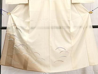 平和屋着物＊夏物 訪問着 絽 雪輪芝草文 鬼しぼ縮緬 正絹 逸品 BAAW2223yc