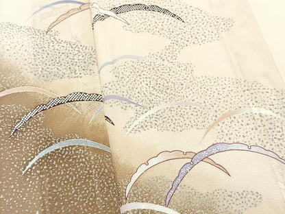 平和屋着物＊夏物 訪問着 絽 雪輪芝草文 鬼しぼ縮緬 正絹 逸品 BAAW2223yc