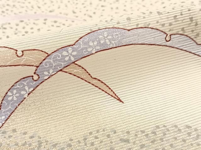 平和屋着物＊夏物 訪問着 絽 雪輪芝草文 鬼しぼ縮緬 正絹 逸品 BAAW2223yc