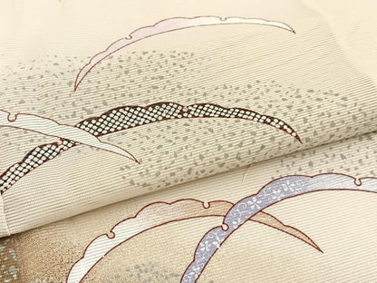 平和屋着物＊夏物 訪問着 絽 雪輪芝草文 鬼しぼ縮緬 正絹 逸品 BAAW2223yc