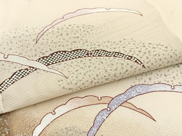 平和屋着物＊夏物 訪問着 絽 雪輪芝草文 鬼しぼ縮緬 正絹 逸品 BAAW2223yc