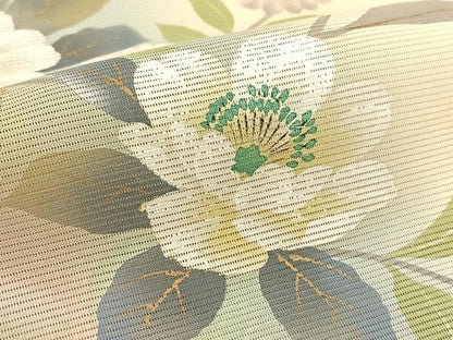 平和屋着物＊夏物 訪問着 絽 手描き 草花文 暈し染め 正絹 逸品 BAAW2224yc