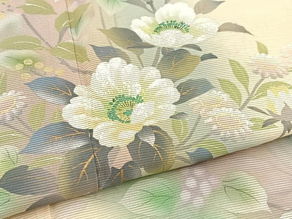 平和屋着物＊夏物 訪問着 絽 手描き 草花文 暈し染め 正絹 逸品 BAAW2224yc