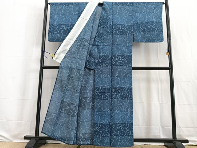 平和屋着物＊夏物 小紋 絽 楓花文 正絹 逸品 BAAW2226yc