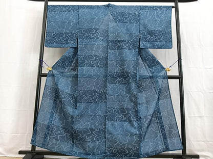 平和屋着物＊夏物 小紋 絽 楓花文 正絹 逸品 BAAW2226yc