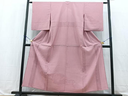 平和屋着物＊夏物 無地絵羽訪問着 雲取り花紋紗 石竹色 正絹 逸品 BAAW2229yc
