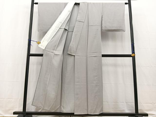 平和屋着物＊夏物　色無地　絽　白鼠色　正絹　逸品　BAAW2231yc