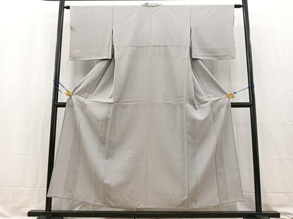 平和屋着物＊夏物　色無地　絽　白鼠色　正絹　逸品　BAAW2231yc