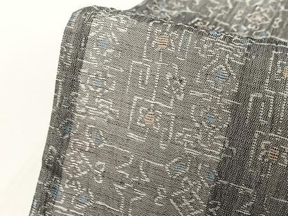 平和屋着物＊夏物 小千谷ちぢみ 幾何学文様 麻 逸品 BAAW2233yc