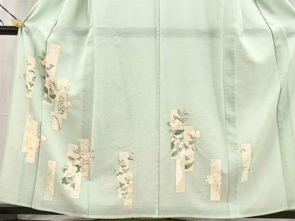 平和屋着物＊夏物 訪問着 絽 銀駒刺繍 短冊花文 銀彩 正絹 逸品 BAAW2234yc