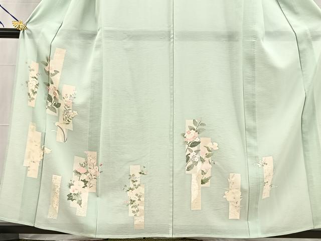 平和屋着物＊夏物 訪問着 絽 銀駒刺繍 短冊花文 銀彩 正絹 逸品 BAAW2234yc