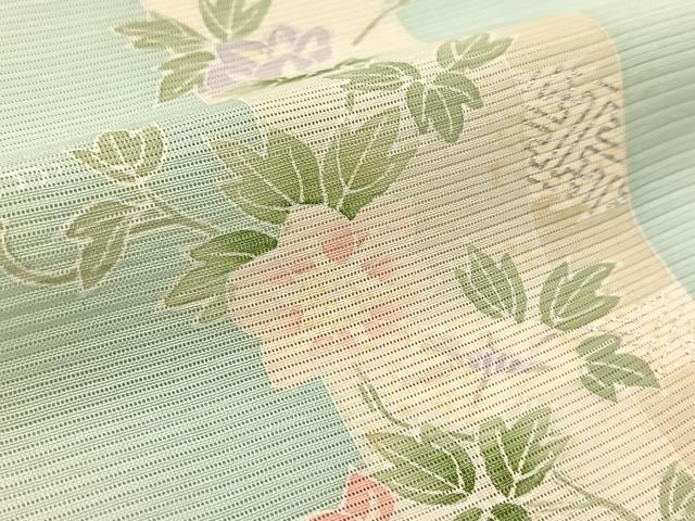 平和屋着物＊夏物 訪問着 絽 銀駒刺繍 短冊花文 銀彩 正絹 逸品 BAAW2234yc