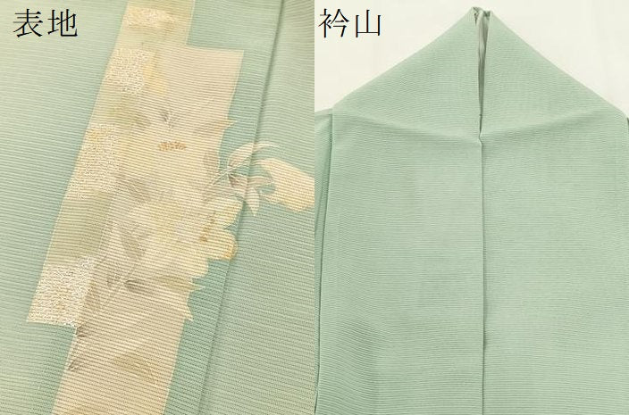 平和屋着物＊夏物 訪問着 絽 銀駒刺繍 短冊花文 銀彩 正絹 逸品 BAAW2234yc