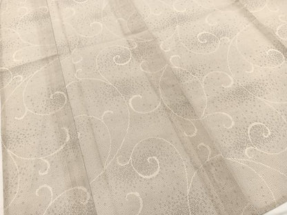 平和屋着物＊夏物 本場大島紬 夏大島 白大島 9マルキ 唐草文 正絹 逸品 未使用 BAAW2235yc