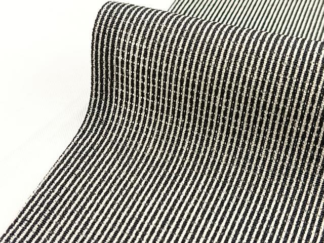 平和屋着物＊夏物 江戸小紋 絽縮緬 万筋 黒色×白色 正絹 逸品 BAAW2240yc