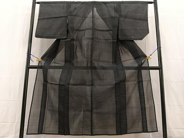 平和屋着物＊夏物　本場大島紬　夏大島　草花文　正絹　逸品　BAAW2242yc