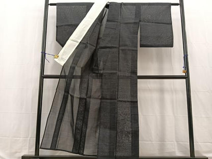 平和屋着物＊夏物　本場大島紬　夏大島　草花文　正絹　逸品　BAAW2242yc