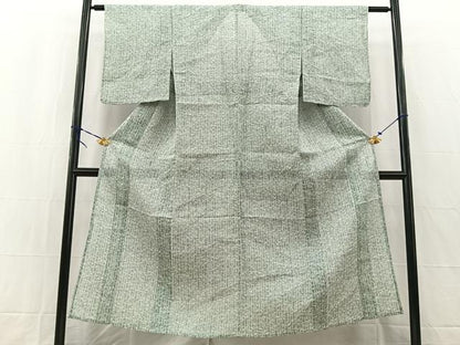 平和屋着物＊夏物　小千谷ちぢみ　笹竹文　麻　逸品　BAAW2244yc