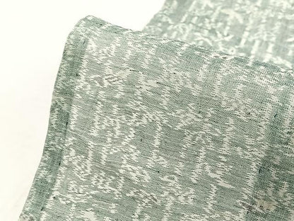 平和屋着物＊夏物　小千谷ちぢみ　笹竹文　麻　逸品　BAAW2244yc