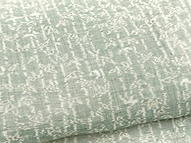 平和屋着物＊夏物　小千谷ちぢみ　笹竹文　麻　逸品　BAAW2244yc