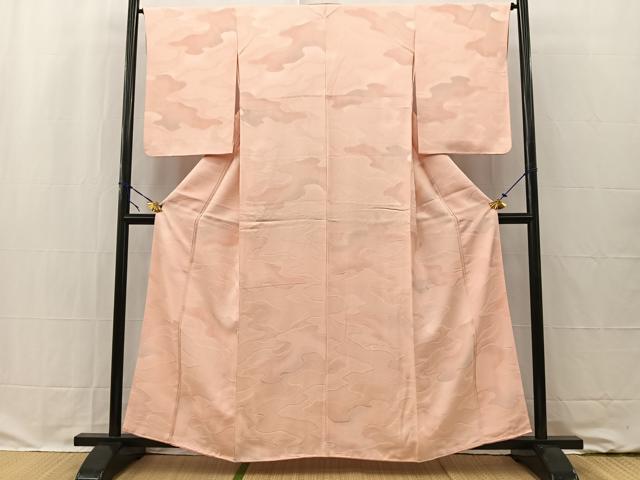 平和屋着物■上質な小紋 地紋起こし エ霞文 正絹 逸品 BAAW2248yc