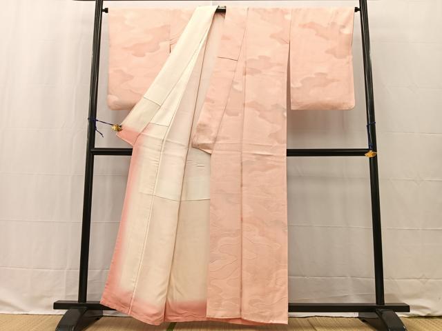 平和屋着物■上質な小紋 地紋起こし エ霞文 正絹 逸品 BAAW2248yc