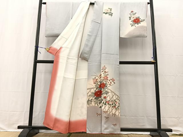 平和屋着物■訪問着 籬花文 暈し染め 金彩 正絹 逸品 BAAW2253yc