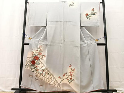 平和屋着物■訪問着 籬花文 暈し染め 金彩 正絹 逸品 BAAW2253yc