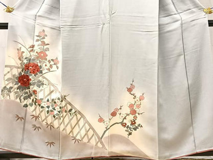 平和屋着物■訪問着 籬花文 暈し染め 金彩 正絹 逸品 BAAW2253yc